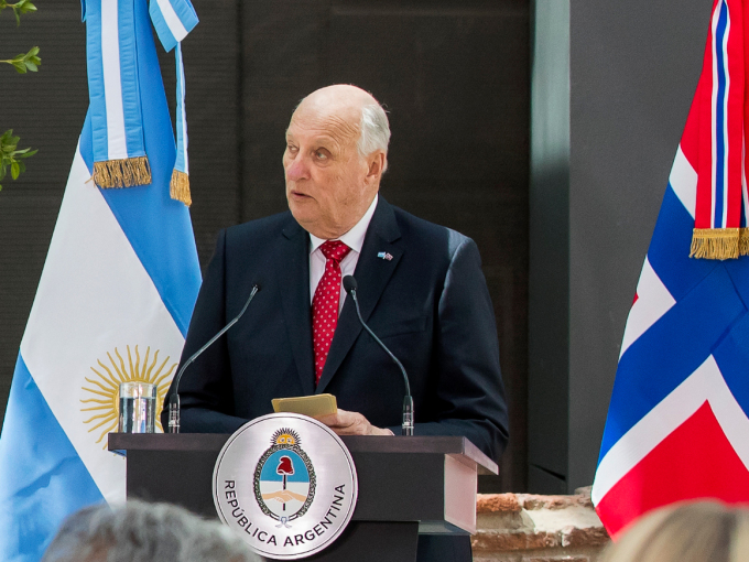 King Harald pointed to the historical ties and new opportunities for cooperation between Argentina and Norway. Photo: Heiko Junge, NTB scanpix